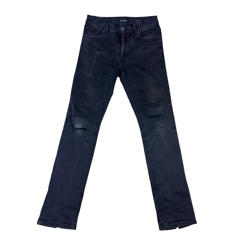 Blank NYC Wooster Slim Fit Jeans Mens 31 Faded Black Distressed Denim Pants